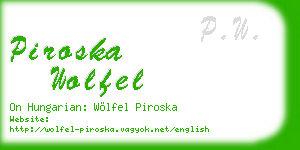 piroska wolfel business card